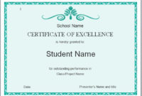 15 Free Certificate Of Excellence Templates Free Word Within Best Free Certificate Of Excellence Template