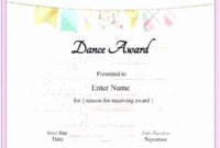 30 Free Printable Dance Certificates In 2020 | Free Intended For Dance Certificate Template