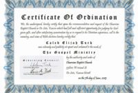 30 Minister Ordination Certificate Template | Pryncepality Throughout Certificate Of Ordination Template