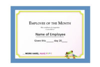 30+ Printable Employee Of The Month Certificates For Employee Of The Month Certificate Templates