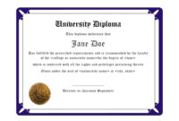 35 Real &amp;amp; Fake Diploma Templates (High School, College Pertaining To Simple Free Printable Graduation Certificate Templates