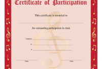 8+ Free Choir Certificate Of Participation Templates Pdf Within Professional Choir Certificate Template