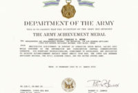 Army Certificate Of Achievement Template 8 Best With Regard To Certificate Of Achievement Army Template