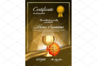 Basketball Certificate Diploma With , #Sponsored, #Vector# Throughout Best Basketball Certificate Template