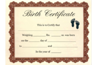 Best Photos Of Printable Fake Birth Certificates Baby With Fake Birth Certificate Template