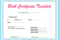 Birth Certificate Templates Free Word, Pdf, Psd Format With Free Birth Certificate Templates For Word