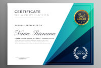 Blue Certificate Of Appreciation Template Design Inside Free Certificate Of Appreciation Template Downloads