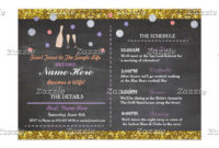 Bridal Shower Purple Chalk Itinerary Bachelorette Program Intended For Fresh Bridal Shower Itinerary Template