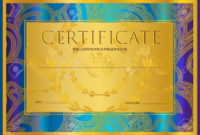 Certificate Diploma Golden Design Template Colorful With Fantastic Certificate Scroll Template