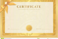 Certificate, Diploma Template. Gold Award Pattern Stock With Fantastic Certificate Scroll Template