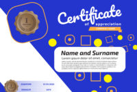 Certificate Of Appreciation Award Template. Illustration Inside Free Certificate Template Size