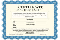 Certificate Of Authenticity Certificates Templates Free Regarding Free Art Certificate Templates