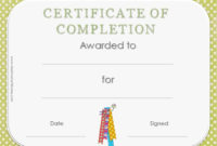 Certificate Of Completion, Certificate Of Completion Within Free Certificate Of Completion Template Free Printable