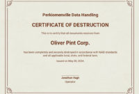 Certificate Of Destruction Template [Free Pdf] Word (Doc Pertaining To Destruction Certificate Template