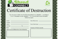 Certificate Of Destruction Template | Template Certificate Regarding Certificate Of Destruction Template