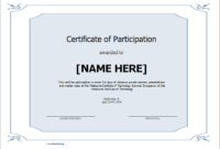 Certificate Of Participation Template For Word | Document Hub With Free Certificate Templates For Word 2007