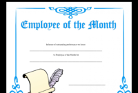 Certificate Template Employee Of The Month Employee Of The For Employee Of The Month Certificate Template