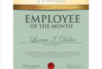 Certificate Template Employee Of The Month Vector Image Throughout Employee Of The Month Certificate Templates