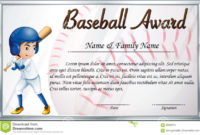 Certificate Template For Baseball Award With Baseball In Free Softball Certificate Templates