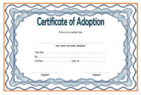 Child Adoption Certificate Template Editable [10+ Best In Fantastic Adoption Certificate Template