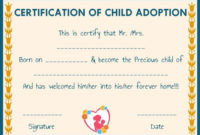 Child Adoption Certificates: 10 Free Printable And Inside Best Child Adoption Certificate Template