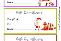 Christmas Gift Certificate Template, Gift Card Template For Christmas Gift Certificate Template Free Download