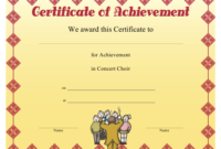 Concert Choir Achievement Certificate Template Download Inside Choir Certificate Template