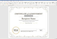 Create A Certificate Of Recognition In Microsoft Word With With Regard To Stunning Employee Anniversary Certificate Template