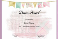 Dance Certificate Template Great Sample Templates Throughout Dance Certificate Template