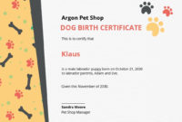 Dog Birth Certificate Template [Free Jpg] Google Docs With Editable Birth Certificate Template