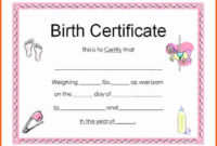 √ 20 Fillable Birth Certificate Template ™ In 2020 | Birth With Stunning Fake Birth Certificate Template