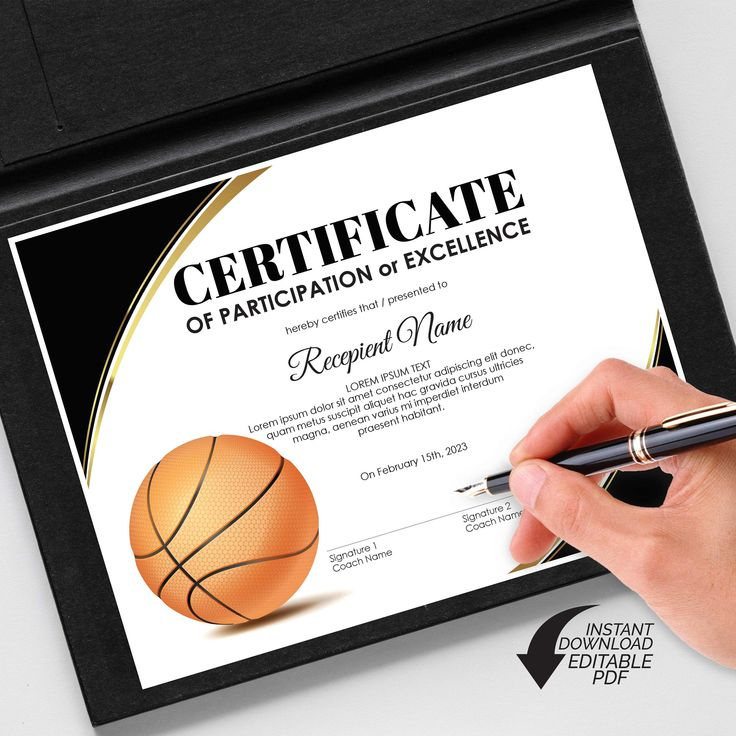 Editable Basketball Award Certificate Template, Printable With Best Basketball Certificate Template