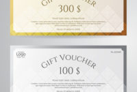 Elegant Gift Voucher Or Gift Card In Gold Silver Pertaining To Best Elegant Gift Certificate Template