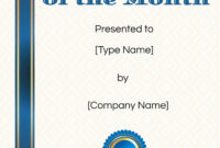 Employee Of The Month Certificate Template | Customize Online For Employee Of The Month Certificate Templates