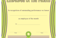 Employee Of The Month Certificate Template Download For Employee Of The Month Certificate Template With Picture
