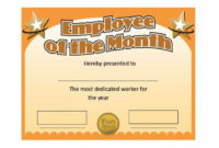 Employee Of The Month Certificate Template With Picture In Employee Of The Month Certificate Templates