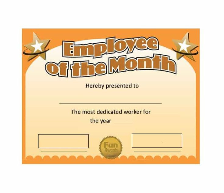 Employee Of The Month Certificate Template With Picture Within Employee Of The Month Certificate Template
