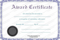 First Place Award Certificate Template | Certificate With Top First Place Award Certificate Template