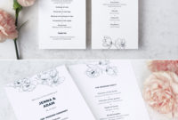 Floral Wedding Ceremony Program Template. Printable Black In Fascinating Wedding Ceremony Itinerary Template