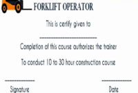 Forklift Training Certificate Template Elegant 15 Forklift With Regard To Amazing Forklift Certification Card Template