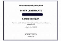 Free Blank Birth Certificate Sample Template Word (Doc Pertaining To Amazing Certificate Template For Pages