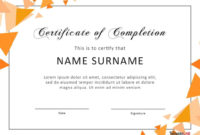 Free Completion Certificate Templates For Word Sample In Free Completion Certificate Templates For Word