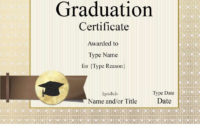 Free Graduation Certificate Template | Customize Online With Regard To Free Printable Graduation Certificate Templates