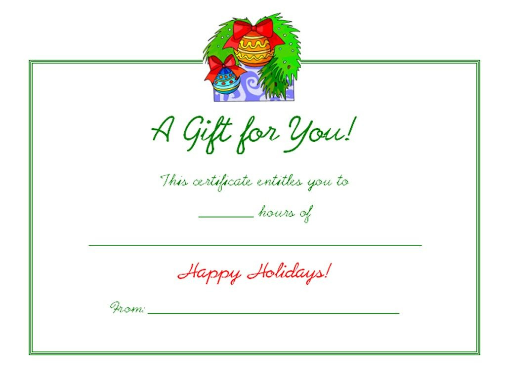 Free Holiday Gift Certificates Templates To Print | Gift Intended For Fresh Christmas Gift Certificate Template Free Download