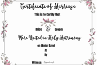 Free Marriage Certificate Template Customize Online Then With Simple Blank Marriage Certificate Template