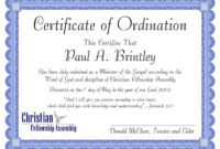 Free Minister Ordination Certificate Clean Best S Of With Free Ordination Certificate Template