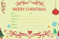 Gift Certificate Templates 30+ Free Christmas Shopping Pertaining To Custom Gift Certificate Template