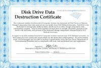 Hard Drive Destruction Certificate Template | Templates Throughout Destruction Certificate Template