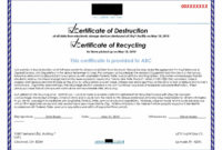 Hard Drive Destruction Certificate Template Throughout Fantastic Destruction Certificate Template