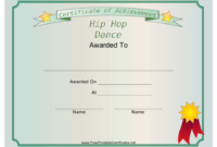 Hip Hop Dance Achievement Certificate Template Download For Amazing Dance Certificate Template